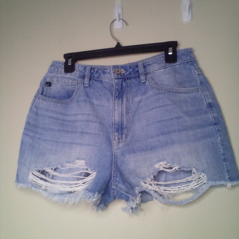 Kancan Shorts Juniors Women 11 29 Cut Off Distressed Raw Hem Blue